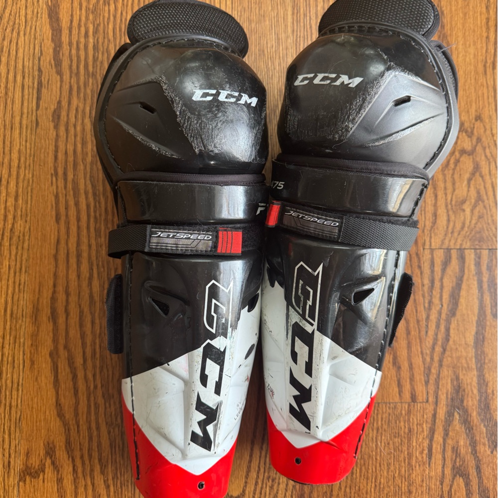 CCM Black and Red Shin Guards